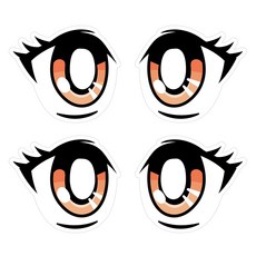 Mungkiwoldeu 保持安全距離反光貼紙 小型 純情漫畫 002, 2套, 混合顏色