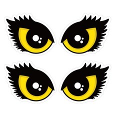 Mungkiwoldeu 高亮度維持安全距離反光貼紙 小型 強力眼 02, 2套, 混合色