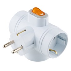 보에담 스위치 T자형 멀티탭 3구, 8.7cm, 화이트, 1개