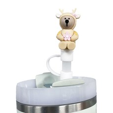 Julike 矽膠隨行杯吸管塞, 麋鹿熊, 1個