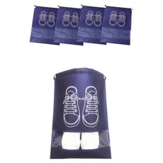 All Hi 鞋子收納包裝 便攜旅行鞋袋 中型, 5個, 海軍藍