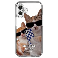 웨이브스튜디오 맥세이프 선글라스고양이 투명 휴대폰 케이스