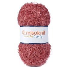 미소털실 펄 수세미실 80g, 63팥죽색, 1개