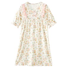 Kids Day 女童粉色荷葉邊睡衣