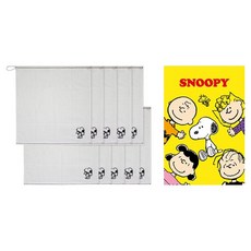 송월타월 스누피 왕리본 36 핸드타올 10p + 스누피케이스 세트, 아이보리, 1세트