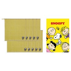Songwol 松月 Snoopy史努比大蝴蝶結36擦手巾10入 + Snoopy史努比收納盒組合, 1套, 黃色