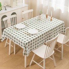 皇家格紋防水餐桌桌布 4人座, 137 x 180 cm, 綠色, 1個