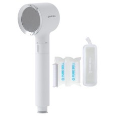 PureCell 旅行用蓮蓬頭+沉澱濾芯 4入+專用收納包組, 白色, 1組