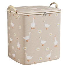 小鴨 巨無霸換季衣物箱 拉鍊款 140L 雙邊提手 防水防潮, 米鵝, 3個, 55 x 45 x 55cm