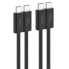 벨킨 C타입-C타입 USB 부스트차지 브레이디드 60W 고속 충전 케이블 CAB018, 블랙(CAB018qc05BK2PK), 1개, 1.5m