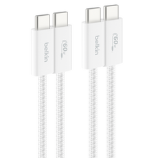 벨킨 C타입-C타입 USB 부스트차지 브레이디드 60W 고속 충전 케이블 CAB018, 화이트(CAB018qc05WH2PK), 1개, 1.5m