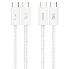 벨킨 C타입-C타입 USB 부스트차지 브레이디드 240W 고속 충전 케이블 CAB019, 화이트(CAB019qc05WH2PK), 1개, 1.5m