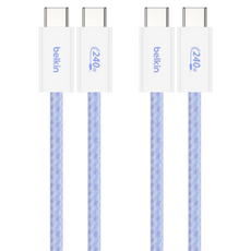 벨킨 C타입-C타입 USB 부스트차지 브레이디드 240W 고속 충전 케이블 CAB019, 블루(CAB019qc05BL2PK), 1개, 1.5m