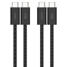 벨킨 C타입-C타입 USB 부스트차지 브레이디드 240W 고속 충전 케이블 CAB019, 블랙(CAB019qc05BK2PK), 1개, 1.5m