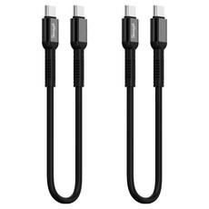 서가 메탈 고강도 초고속 충전 케이블 C to C PD 60W, 30cm, 블랙, 2개