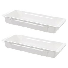 善用空間 智能2層長度可調抽屜整理收納盒, 2個, 白色