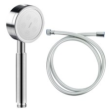 World Clean 304不鏽鋼蓮蓬頭 + PVC淋浴軟管 1.5M 套組, 1個, 隨機出貨(蓮蓬頭, 軟管連接處)