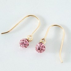 노이드비 여성용 14K GF 골드 여성 원형 미러볼 큐빅귀걸이 후크타입 4mm 2p