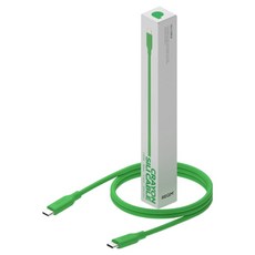 리큐엠 C타입-C타입 크레용 데이터 전송 고속 충전 숏 케이블 60W, NEONGREEN, 1개, 60cm