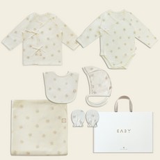 베이비앤아이 신생아용 사계절 배냇저고리 + 슈트 + 속싸개 + 턱받이 + 모자 + 손싸개 출산 선물세트 + 쇼핑백