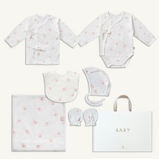 BABY&I 新生兒用四季肚衣 + 連身衣 + 包巾 + 圍兜 + 帽子 + 手套 出生禮物套組 + 提袋