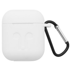 컴스 에어팟 실리콘 케이스 + 카라비너 세트, White, IF148, 1개