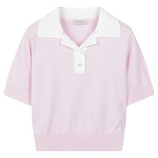 프로젝트엠 여성용 배색카라 반팔 스웨터