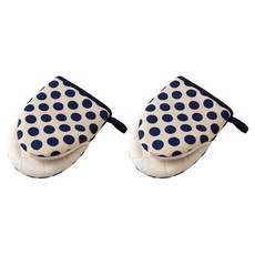 Maket Gamseong 嬌小廚房手套, 2個, 藍色點點