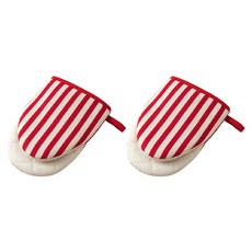 Maket Gamseong 可愛廚房手套, 2個, 紅色條紋