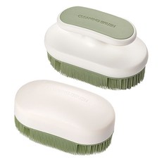 Nuguuiharu 運動鞋洗滌多功能細軟毛清潔刷 2件組, 1套, 綠色