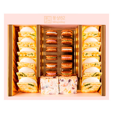 Mengxiang82 夢想 家庭號 F3-O 禮盒 + 提袋, 1套, 牛軋餅 原味 12入 + Q餅 原味 2入 + 錢幣牛軋餅 原味 3入 + 抹茶 3入 + 咖啡 3入 + 草莓 3入