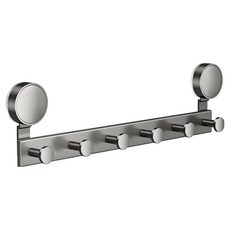 吸盤系列 太空鋁門後連排掛勾 40.5 x 12 x 4cm, 6勾 槍灰色, 1個