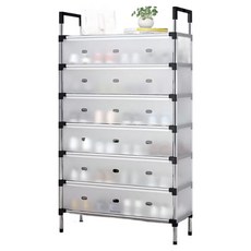 Market Plan 層疊式組裝式多功能7層收納鞋盒, 銀, 1個