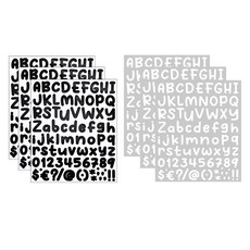 Party Show字母氣球英文手寫體貼紙 黑色 3入+白色 3入組, 1套, 混合色