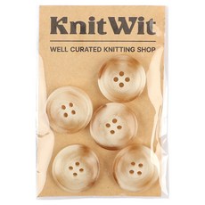 니트위트 마블링 단추 25mm 5p, 아이보리, 1개