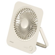 무아스 플랫스퀘어 탁상용 무선 선풍기, MF-D3, 크림