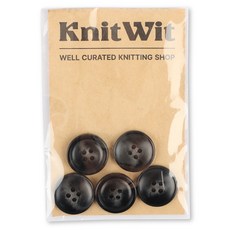 니트위트 마블링 단추 20mm 5p, 블랙, 1개