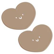 에이드엘 펀칭하트 실리콘 컵받침, 샌드베이지, 2개