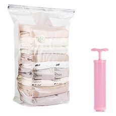 로이홈 프리미엄 투명 의류 이불 진공 압축팩 + 전용펌프 세트, 1세트