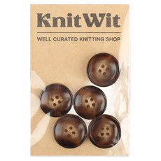 니트위트 마블링 단추 22mm 5p, 다크브라운, 1개