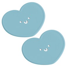 에이드엘 펀칭하트 실리콘 컵받침, 스카이블루, 2개