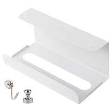 hillo 簡易廚房磁吸紙巾架 + 磁吸支架, 白色, 1個