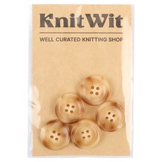 니트위트 마블링 단추 20mm 5p, 베이지, 1개