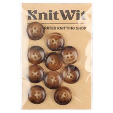 니트위트 마블링 단추 18mm 10p, 다크브라운, 1개