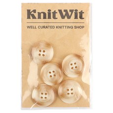 니트위트 마블링 단추 22mm 5p, 아이보리, 1개