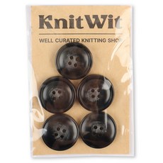 니트위트 마블링 단추 25mm 5p, 블랙, 1개