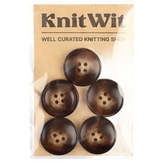 니트위트 마블링 단추 25mm 5p, 다크브라운, 1개