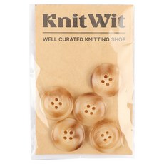 니트위트 마블링 단추 22mm 5p, 베이지, 1개