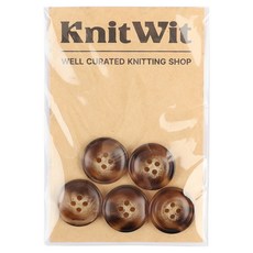 니트위트 마블링 단추 20mm 5p, 다크브라운, 1개