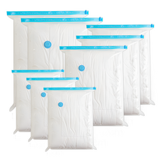 居家收納 棉被衣物真空壓縮袋 特大2入 + 大型3入 + 中型3入組合, 1套